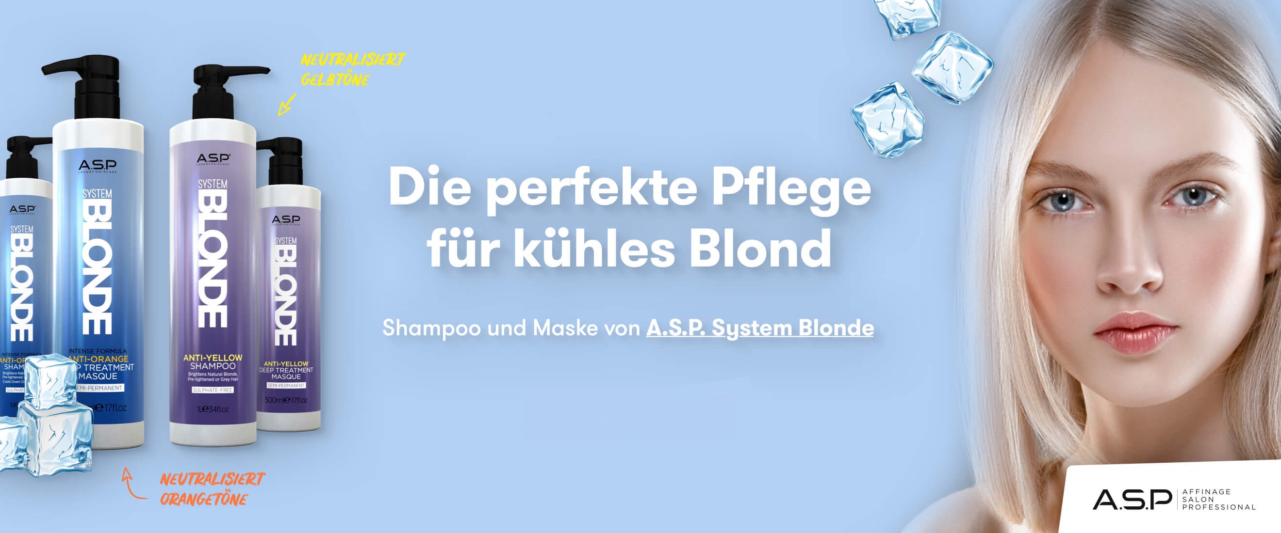 zwei shampoos und zwei haarmasken fuer blondes haar plus blonde frau 