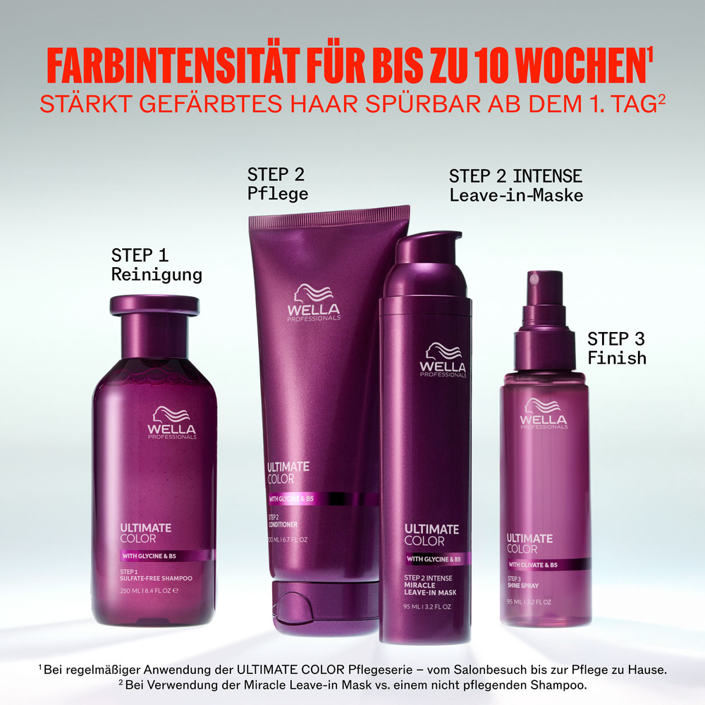 wella-professionals-ultimate-color-serie-uebersicht-fuer-coloriertes-haar-shampoo-conditioner-leave-in-mask-und-shine-spray-lila-flaschen-und-eine-tube-anwendungsreihnfolge-abgebildet
