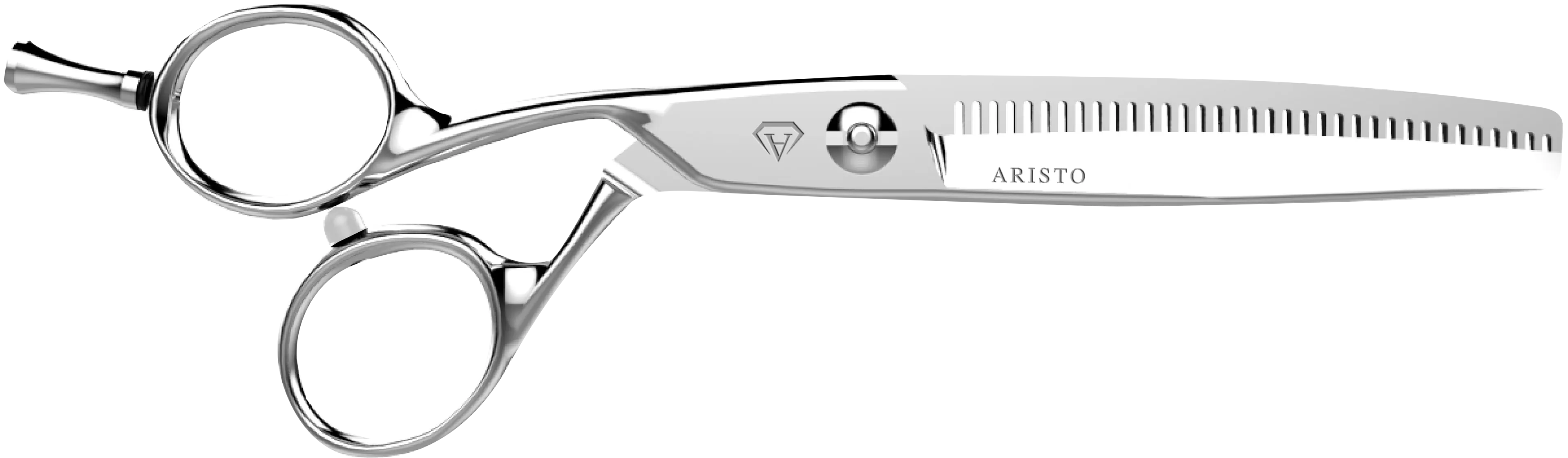 aristo-ergo-flow-modellierschere-silber-friseurschere-linkshand