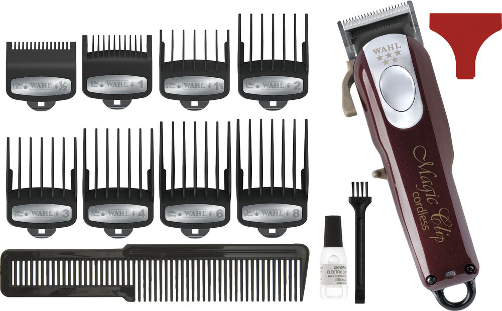 Wahl Haarschneidemaschine Magic Clip Cordless rot + Barber Dryer