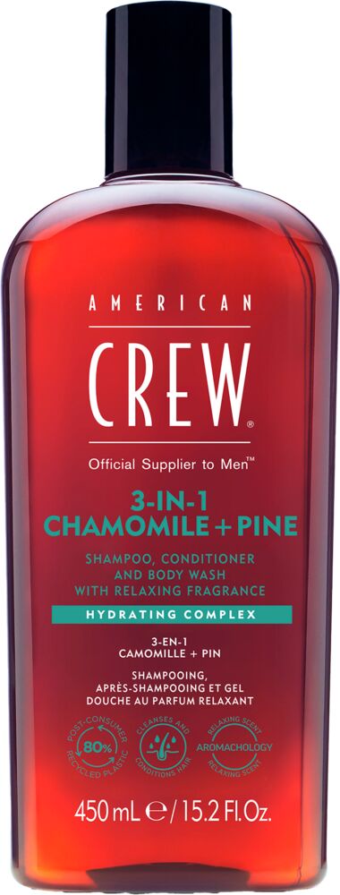 American Crew 3-in-1 Chamomile + Pine Shampoo, Conditioner & Body Wash