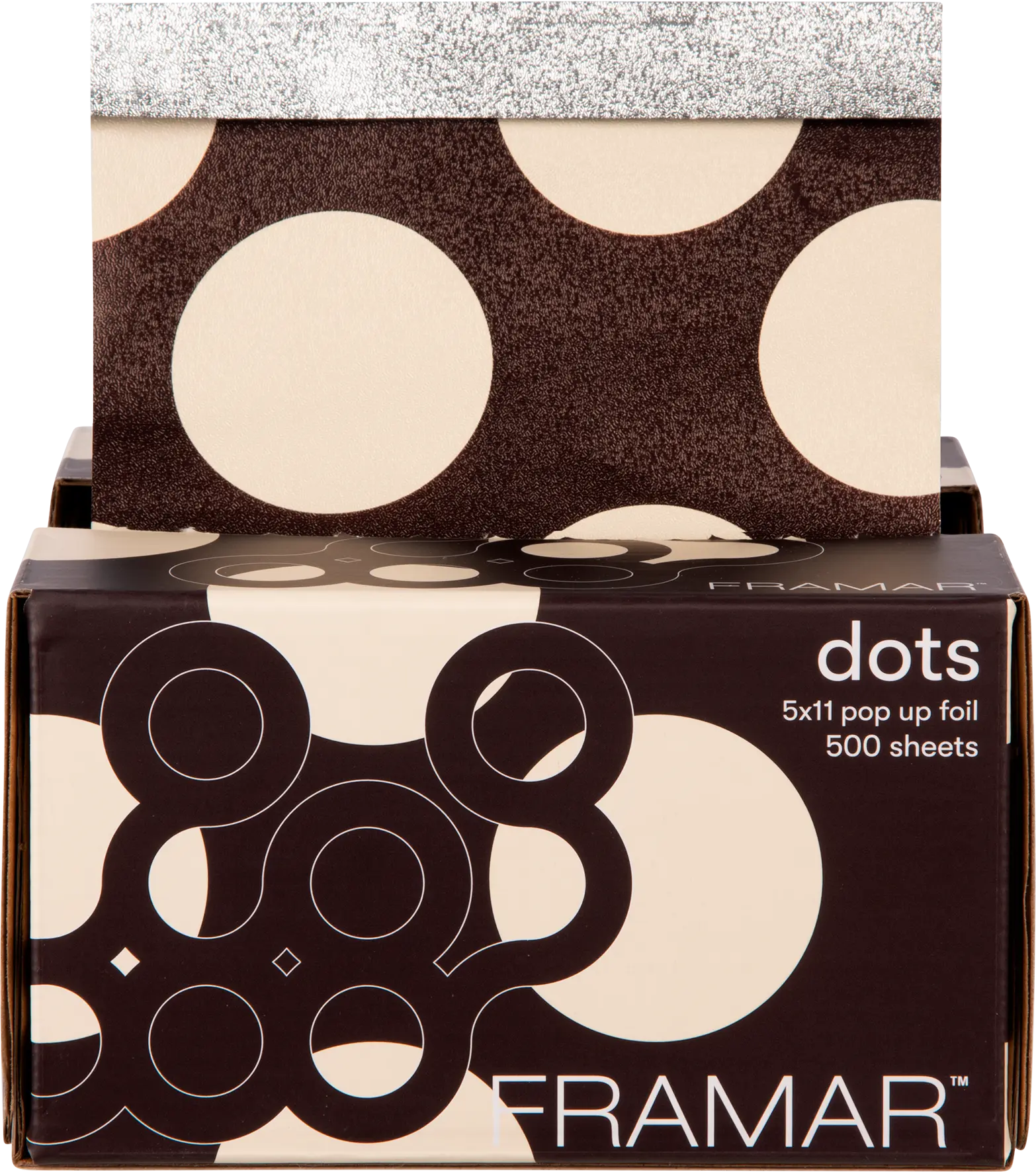 framar-pop-up-foil-big-brown-dots-gepraegte-straehnenfolie-mit-braunen-punkten