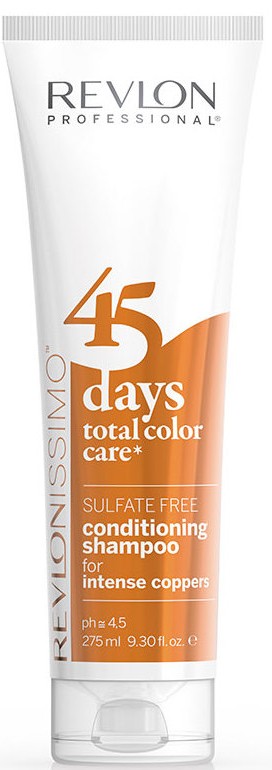 37500608 Revlon Professional Revlonissimo 45 Days Total Color Care Intense Coppers Farbschutz Shampoo 275 ml in weisser Tube mit kupferfarbenem Etikett