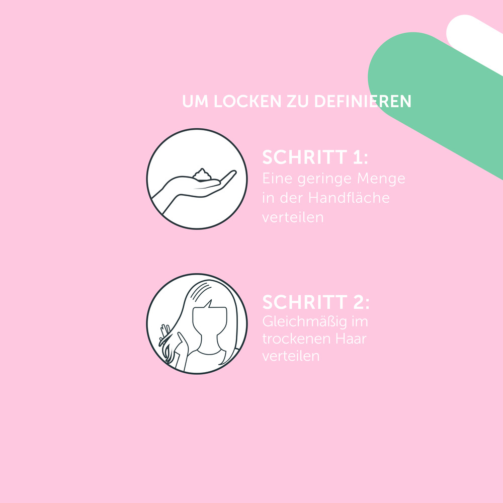 londa-professional-coil-up-lockencreme-anwendungsschritte-um-locken-zu-definieren-auf-rosa-hintergrund-mit-symbolen-zur-verteilung-in-der-hand-und-im-trockenen-haar