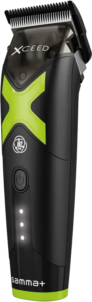 gamma-xceed-haarschneidemaschine-schwarz-mit-gruenen-akzenten-und-dlc-schneidkopf