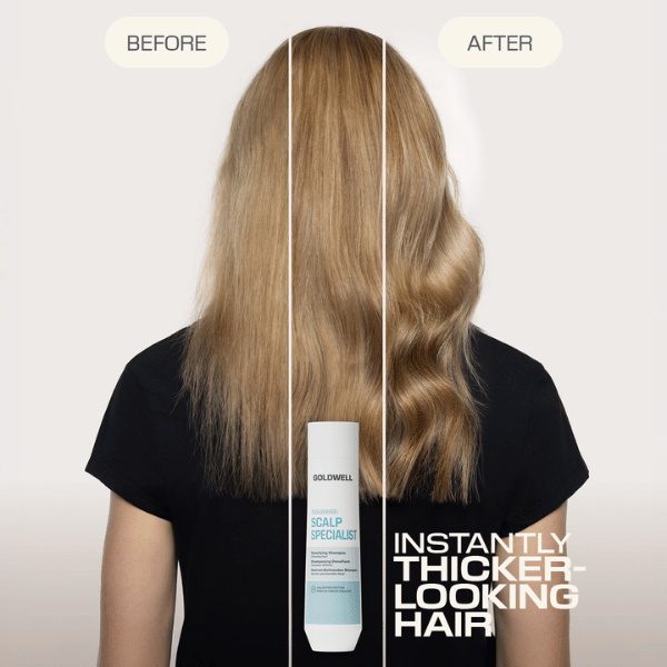 feiner-werdendes-haar-vorher-und-dichter-aussehendes-haar-nachher-mit-goldwell-dualsenses-scalp-specialist-densifying-shampoo