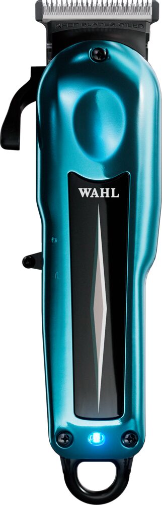 wahl-kabellose-haarschneidemaschine-mit-verstellhebel-in-metallic-blau-und-led-anzeige-von-vorne wahl-kabellose-haarschneidemaschine-mit-verstellhebel-in-metallic-blau-und-led-anzeige-von-vorne