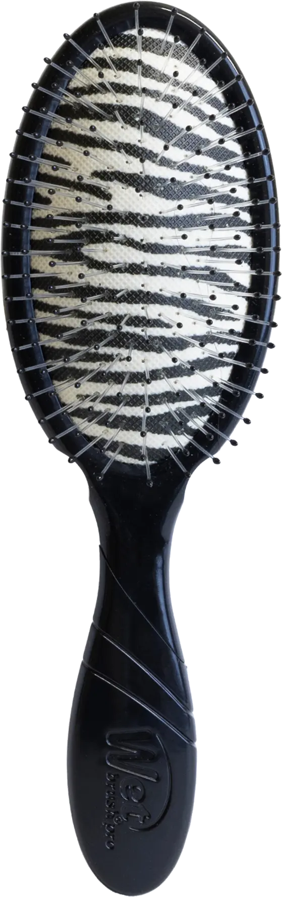 wet-brush-pro-patterned-poised-detangler-zebra-entwirrbuerste-vorderansicht-mit-borsten-und-schwarz-weissem-zebramuster