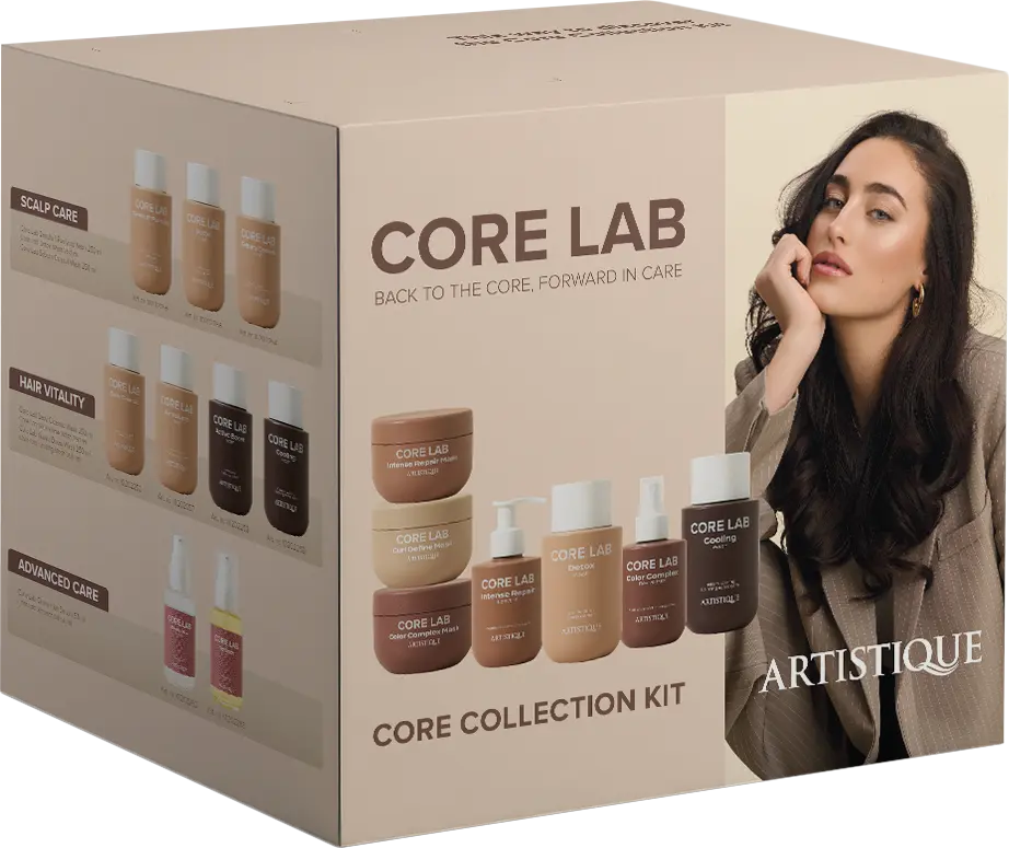 artistique-core-lab-core-collection-kit-mit-pflegeprodukten-und-produktuebersicht-verpackung-produktbild