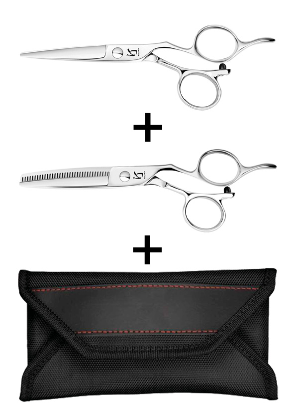 Migiwa Cut Offset Friseur- und Modellierschere + Scherenmappe