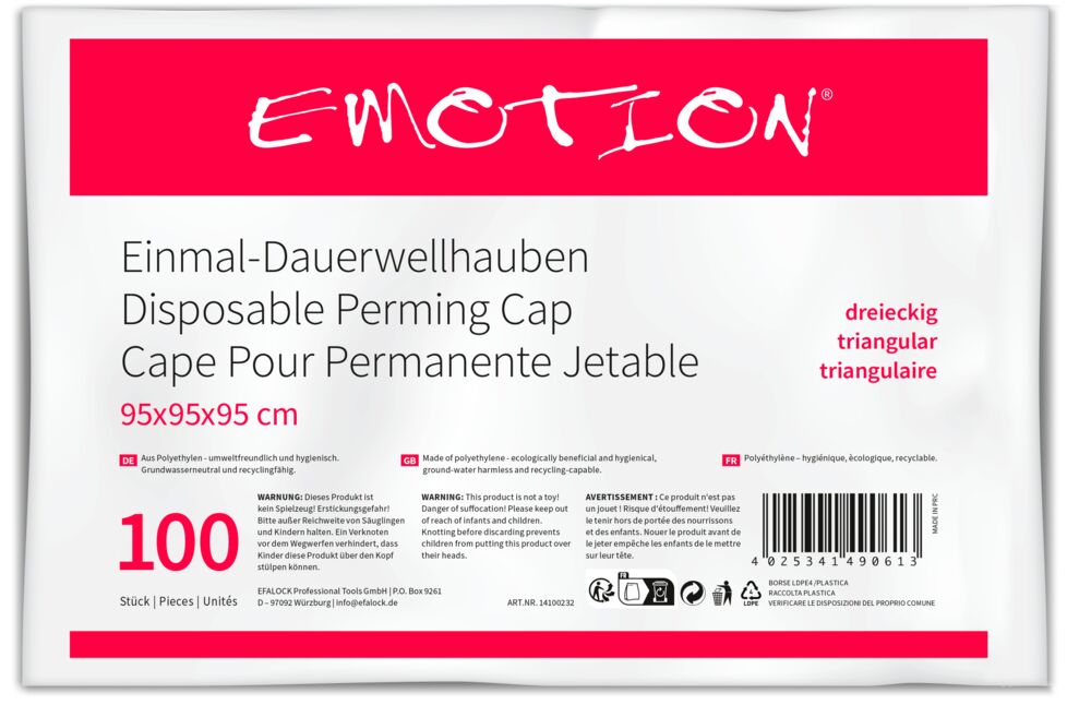 Efalock Einmal-Dauerwellhauben 100 Stück (dreieckig oder rechteckig)