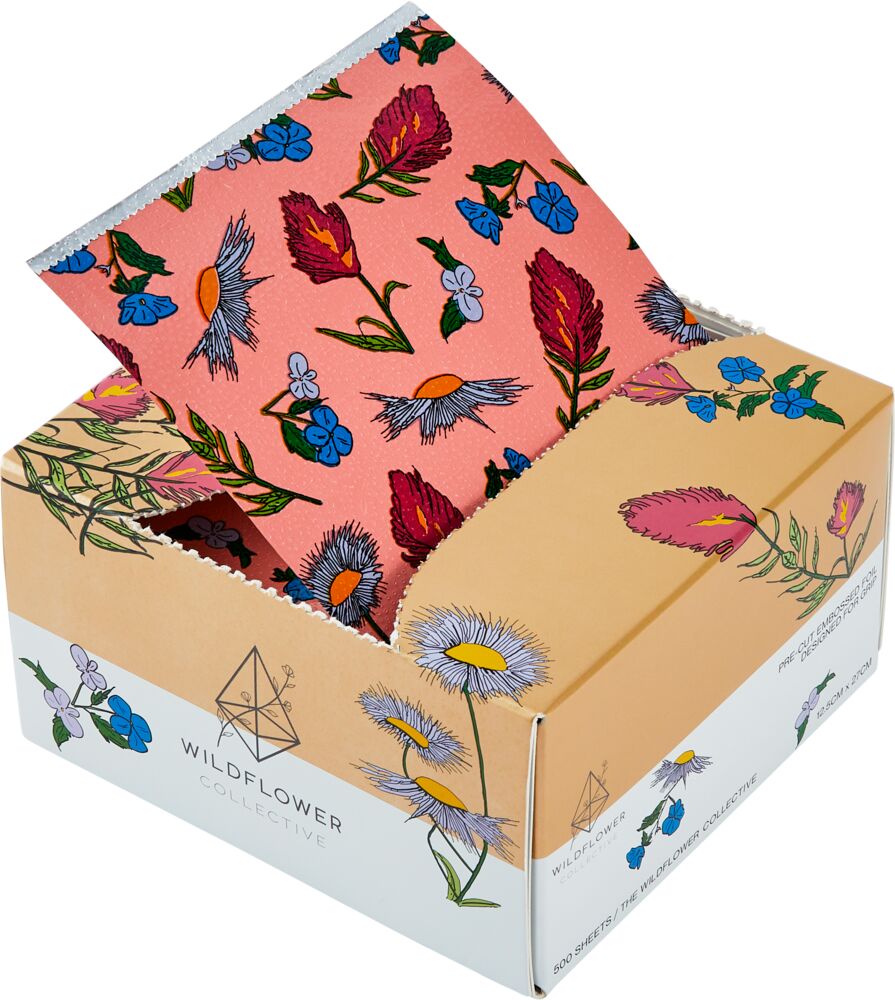 foil-me-the-wildflower-12,5-mal-27-zentimeter-500-blatt-vorgeschnitten-blumendesign-mit-pinken-hintergrund