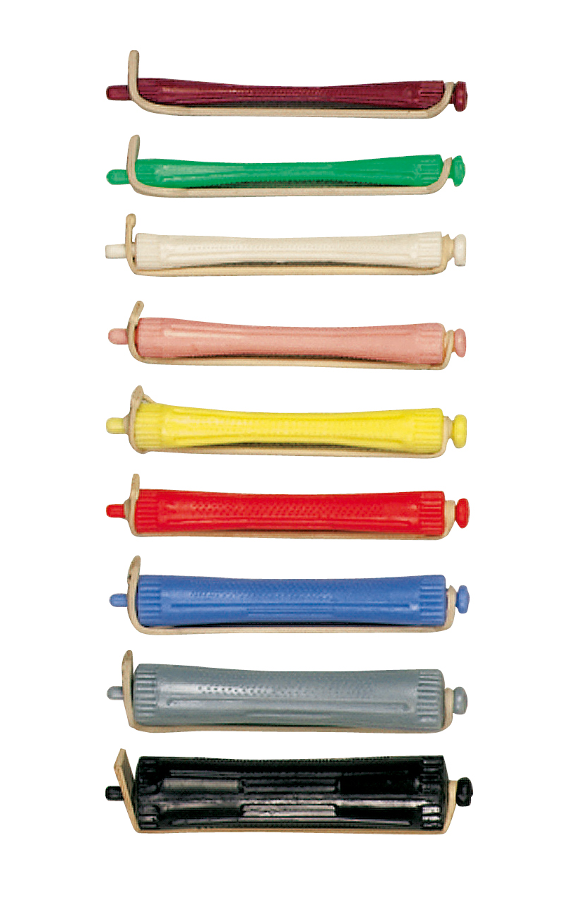 efalock-permstyler-dauerwellwickler-9-unterschiedlichen-varianten-groessen-und-farben abgebildet-mit-weisse-rundgummilasche-90-mm-lang