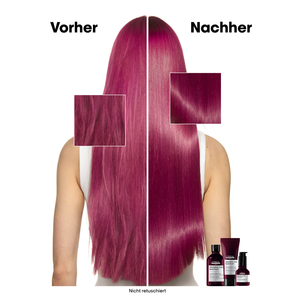 loreal-serie-expert-vitamino_color_spectrum_haarpflege_vorher_nachher_modell_mit-pinken-haaren-und-produkten