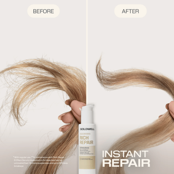 vorher-nachher-vergleich-strapazierter-und-gepflegter-haarspitzen-mit-goldwell-dualsenses-rich-repair-6-effects-serum