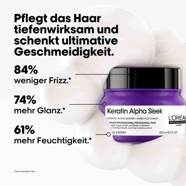 Loreal Serie Expert Keratin Alpha Sleek Haarmaske (Glättet das Haar)