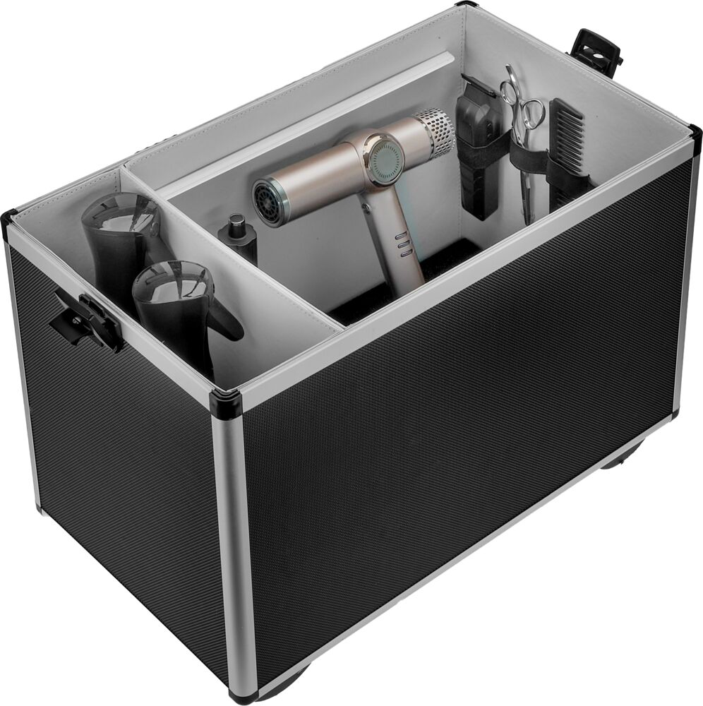 efalock-friseur-trolley-studio-go-mit-integriertem-spiegel-und-schloss-unterteil-geoeffnet-in-schwarz-48,5-mal-42-mal-28-zentimeter