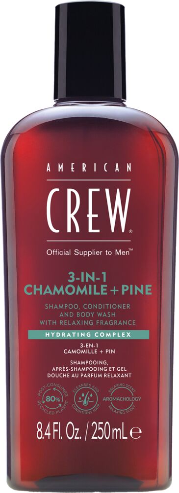 American Crew 3-in-1 Chamomile + Pine Shampoo, Conditioner & Body Wash